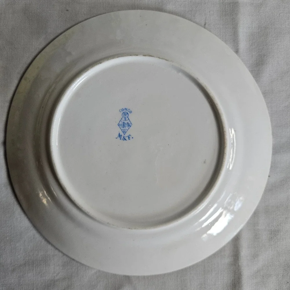Antique Meigh & Forester Blue Congo Saucer 1883 6